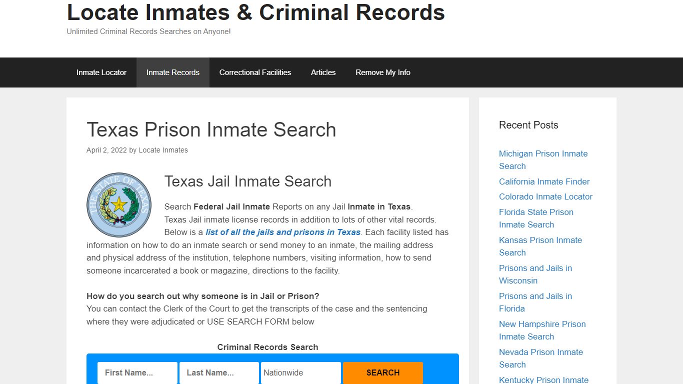 Texas Prison Inmate Search – Locate Inmates & Criminal Records